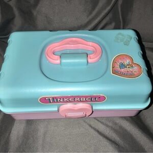 1991 Vintage Redbox Tinkerbell Makeup Jewelry Organizer Case Box little girl